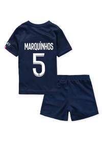 Paris Saint-Germain Marquinhos #5 Babyklær Hjemme Fotballdrakt til barn 2022-23 Korte ermer (+ Korte bukser)